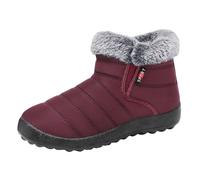 Women's Snow Boots Lined Winter Boots Without Laces Waterproof Winter Boots Warm Snow Boots Winter Shoes Short Shaft Slip On Winter Boots Non-Slip Winter Boots Slip-On Winter Shoes, dark purple, 6 UK
