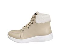 Women's Snow Boots Short Fleece Lined Thickened Boots for Cold Weather Thermal Winter Boots Lace up High Top Sneakers Beige Footwear Size 6