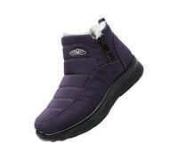 Womens Snow Boots Waterproof Padded - Winter Ankle Boots Fleece Lined Warm Women Shoes Wide Fit Waterproof Booties with Insulated Lining Winter Shoes Long-Lasting for Outdoor Casual Everyday Purple