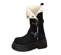 Womens Snow Boots Waterproof Walking Boots Women's High Performance Warm Booties Soft Comfortable Can Adapt to The Cold Harsh Environment Womens Tall Winter Booties (Black, 5.5)