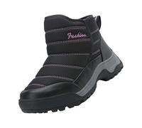 Womens Snow Boots Waterproof Warm Fur Lined Ladies Winter Walking Boots Platform Non Slip Short Booties Outdoor Thermal Slip on Shoes Hiking Boot Trekking Boot Women's Winter Sneakers Black