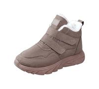 Womens Snow Boots Waterproof Womens Boots Size 7 Women's Booties Fashion Casual Sneakers Breathable Flat Casual Shoes Winter Padded Warm Women's Booties Big Size (Khaki, 5)
