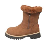 Women's Snow Boots Wide Calf Zip Up Fleece Lined Non Slip Short Boots Outdoor Walk Booties Fluffy Winter Shoes for Women (Brown, 5)