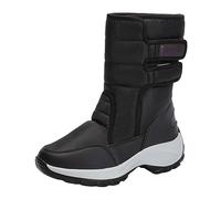 Women's Snow Boots Winter Warm Padded Thickened Insulated Ladies Plus Size Footwear Comfortable Slip (Black, 4.5)