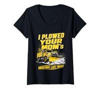 Women's Snow Plow Driver Adult Humor Winter Road Operator V-Neck T-Shirt