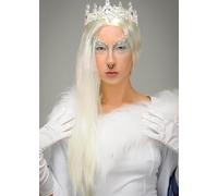Womens Snow Queen Long White Blonde Wig Fancy Dress DOES NOT INCLUDE CROWN