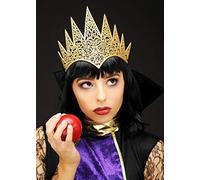 Womens Snow White Wicked Queen Style Gold Glitter Crown Headpiece