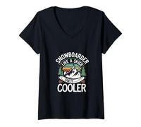 Womens Snowboarder Like A Skier Only Cooler Winter Sports |-- V-Neck T-Shirt