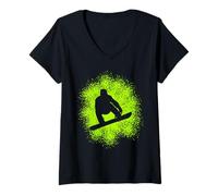 Women's Snowboarder Snowboarding Women Men V-Neck T-Shirt