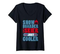 Women's Snowboarder Winter Sports Funny Quote Better Than Skiing V-Neck T-Shirt