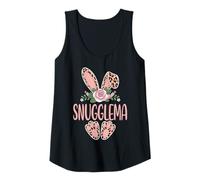 Womens SNUGGLEMA Cute Leopard Bunny Ears Floral Easter Tank Top