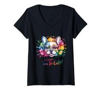 Women's So Cute Frenchie Dog V-Neck T-Shirt