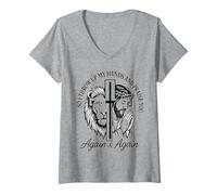 Womens So I Throw Up My Hands And Praise You Again And Again V-Neck T-Shirt
