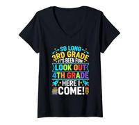 Women's So Long 3rd Grade Fun Look Out 4th Grade Here I Come Top Kid V-Neck T-Shirt