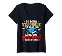 Women's So Long 5th Grade Graduation Middle School Here I Come Kids V-Neck T-Shirt
