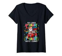 Women's So Long 6th Grade Funny Look Out 7th Grade Unicorn Students V-Neck T-Shirt
