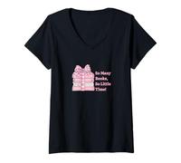 Womens So Many Books Little Time Book Lover Teacher Librarian V-Neck T-Shirt