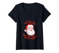 Womens So Tell Me What You Want Really Want Santa Funny Christmas V-Neck T-Shirt