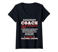 Women's Soccer Assistant Coach Noun Definition Funny Coaching V-Neck T-Shirt