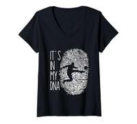 Women's Soccer Ball Kicker Fingerprint V-Neck T-Shirt