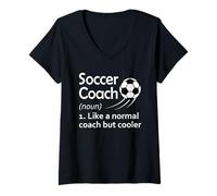 Women's Soccer Coach Definition Like a Normal Coach But Cooler V-Neck T-Shirt