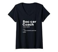 Womens Soccer Coach Definition Sports Teacher Vintage Soccer Coach V-Neck T-Shirt