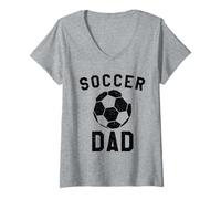 Women's Soccer Dad, Team Coaching Father V-Neck T-Shirt