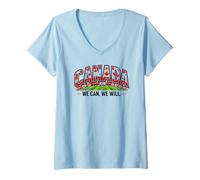 Women's Soccer Fan 2026 Canada We Can We Will Supporters V-Neck T-Shirt