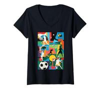 Womens Soccer Game Team Coach Fans Free Kick Player Penalty Score V-Neck T-Shirt