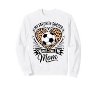 Womens Soccer Mom Mama Mothers Day Leopard For Mommy Sweatshirt