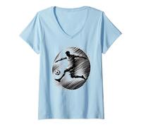 Womens Soccer Motion Design for Teen and Adult Male Athletes V-Neck T-Shirt
