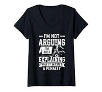Women's Soccer Player Explaining Why It Wasn't a Penalty V-Neck T-Shirt