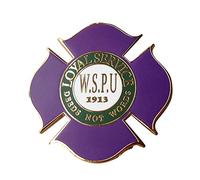 Women's Social and Political Union, Modern Replica Suffragette Badge: Loyal Service, WSPU, 1913. Deeds Not Words.