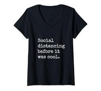 Womens Social Distancing Before It was Cool V-Neck T-Shirt