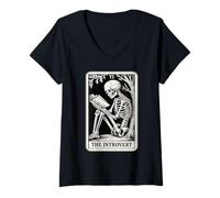 Women's Social Distancing The Introvert Tarot Card Reading Introvert V-Neck T-Shirt