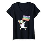Womens Social Justice Unicorn Protest Womens Equality Egalitarian V-Neck T-Shirt