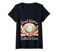Women's Social Worker Called to Care V-Neck T-Shirt
