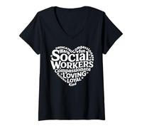 Women's Social Worker Social Work Caseworker Public Servant Themed V-Neck T-Shirt
