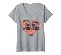 Women's Social Worker Social Work Caseworker Public Servant Themed V-Neck T-Shirt