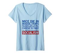 Womens Socialism (Funny Statement) V-Neck T-Shirt