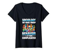 Womens Sociology We Make Group Behavior A Lot More Complicated V-Neck T-Shirt
