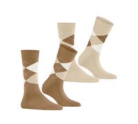 Burlington Women's Everyday Argyle W So Cotton Patterned 2 Pairs Socks, Beige Brown Sugar 5152 3.5-7