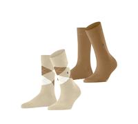 Burlington Women's Everyday Mix Multipack W So Cotton Patterned 2 Pairs Socks, Beige Cream 4011, 3.5-7