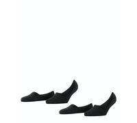 Burlington Women's Everyday Multipack W In Cotton No-Show Plain 2 Pairs Liner Socks, Black 3000, 5.5-6.5