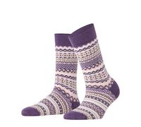 Burlington Women's Fair Isle W So Wool Patterned Socks 1 Pair, Red Wineberry 8761, 3.5-7