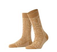 Burlington Women's Ornamental W So Cotton Patterned Socks 1 Pair, Beige Brown Sugar 5152, 3.5-7