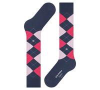 Burlington Women's Queen W Kh Cotton Long Patterned 1 Pair Knee-High Socks, Blue Marine 6123, 3.5-7