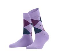 Burlington Women's Queen W So Cotton Patterned Socks 1 Pair, Blue Lavender 6817, 3.5-7
