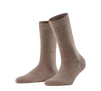 FALKE Women's Socks Softmerino 5810 – Merino Wool-Cotton Plain – Brown Pebble, Size 5.5-6.5