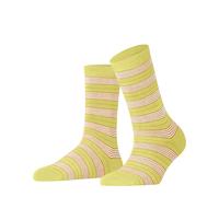 FALKE Women's Stripe Uniform W So Cotton Patterned Socks 1 Pair, Yellow Ananas 1323, 2.5-5